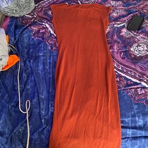 Fitted long dress that says hello Friday